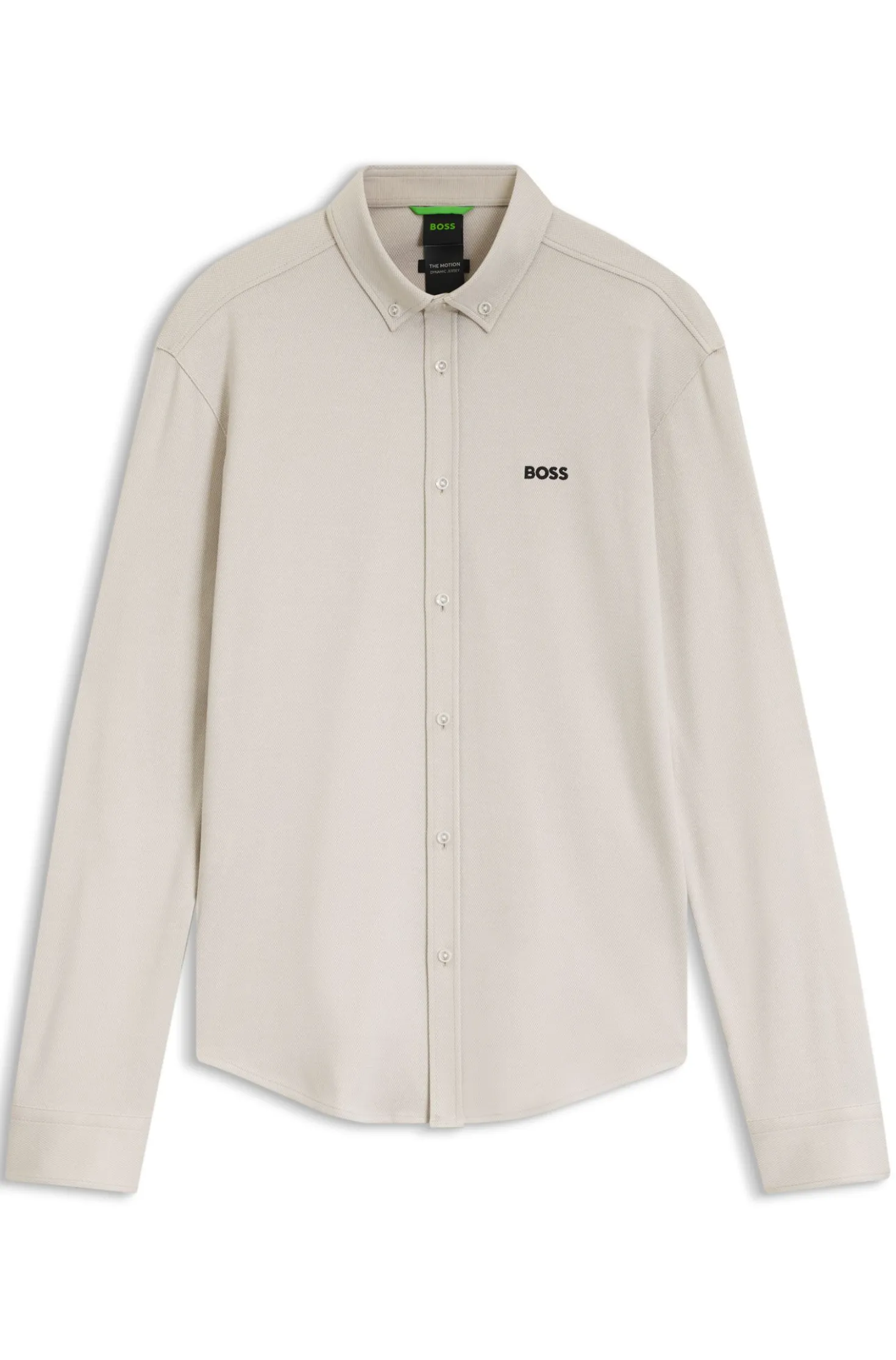 Regular-fit stretch jersey shirt with logo