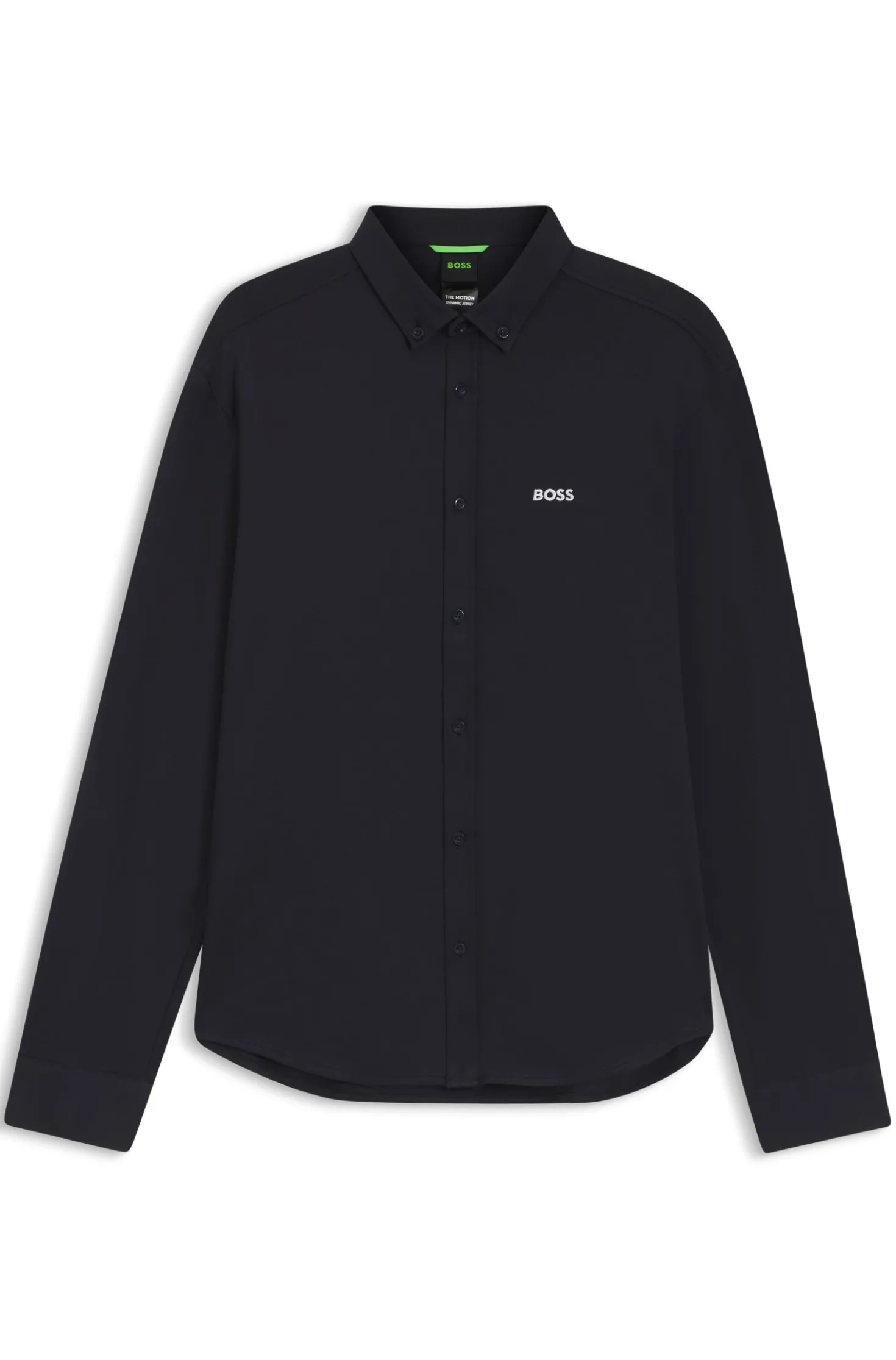 Regular-fit stretch jersey shirt with logo