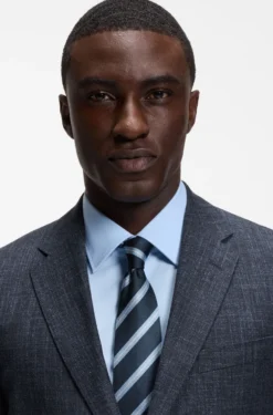 Regular-fit suit jacket in a patterned wool blend