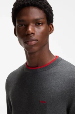 Regular-fit sweater in a cotton blend