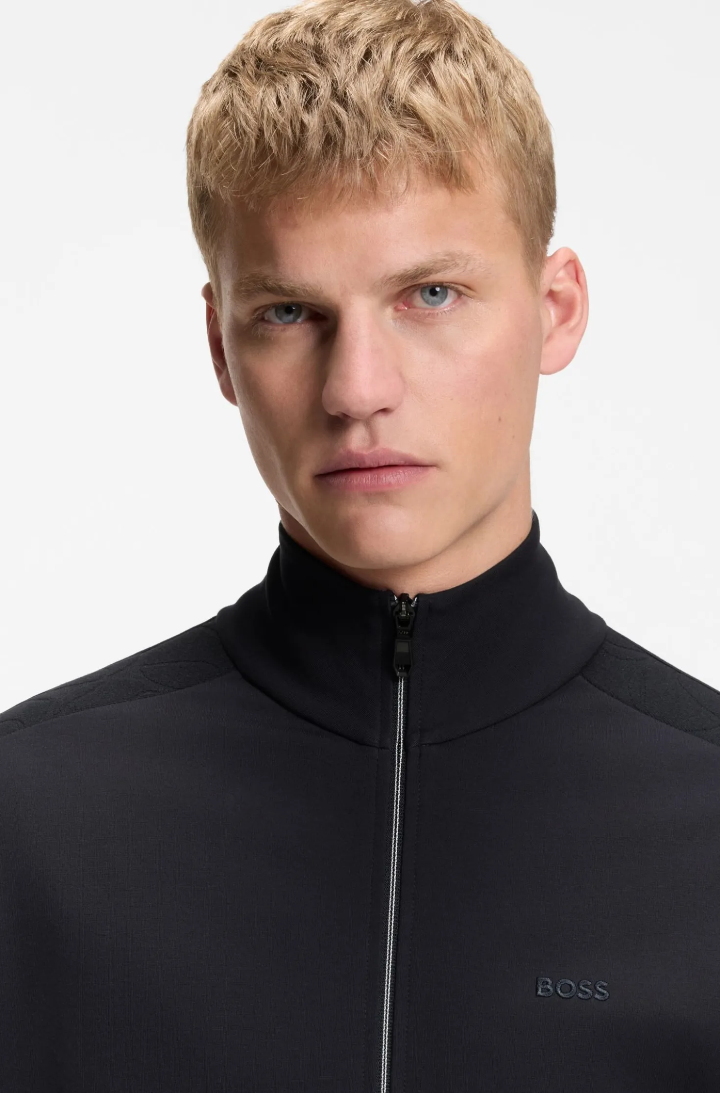 Regular-fit sweatshirt with tonal jacquard tape