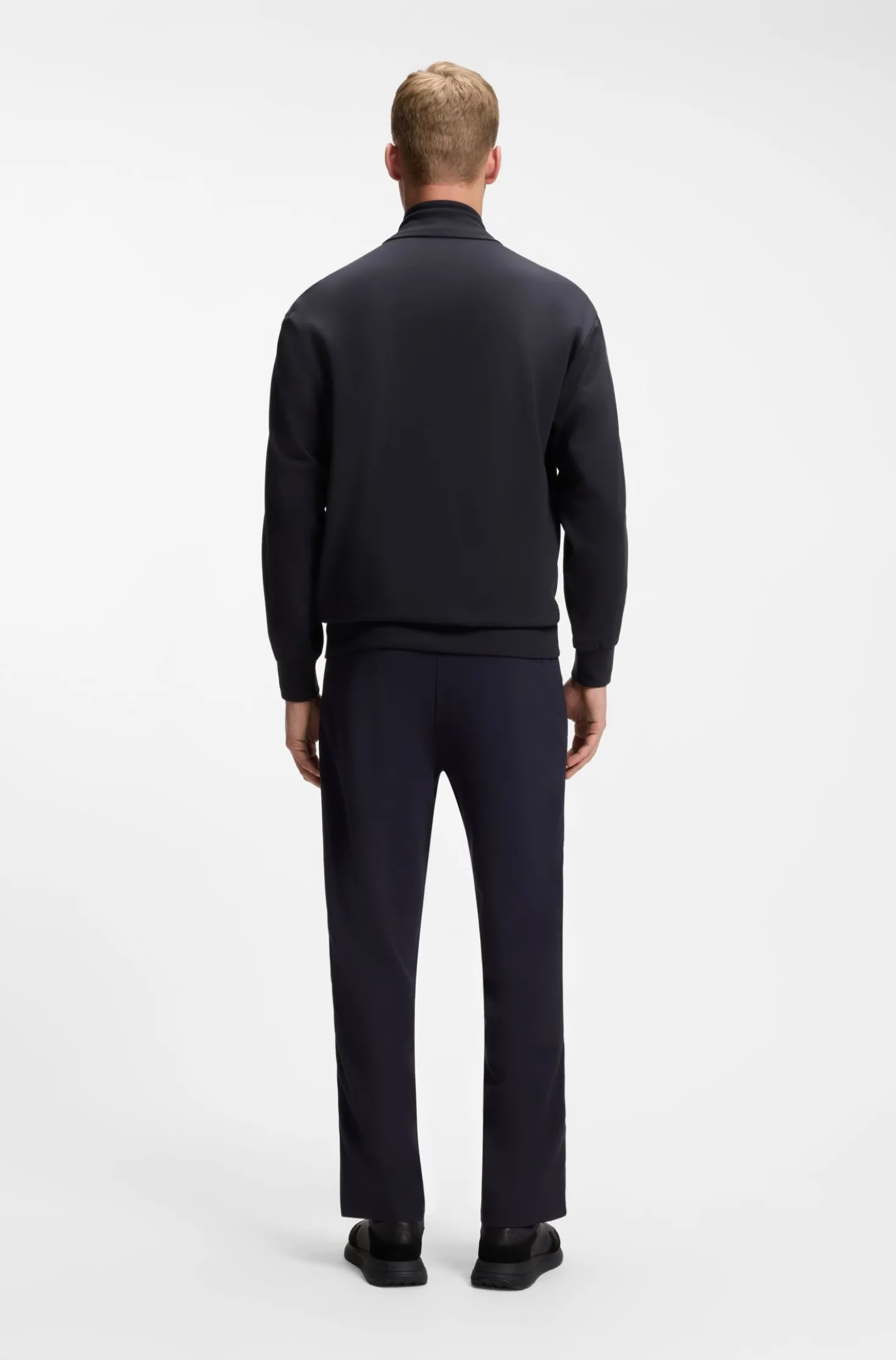 Regular-fit sweatshirt with tonal jacquard tape