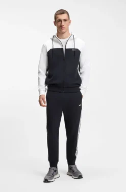 Regular-fit tracksuit in stretch cotton