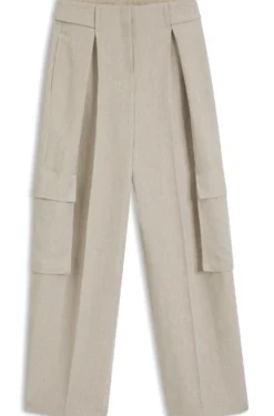 Regular-fit trousers in a herringbone linen blend