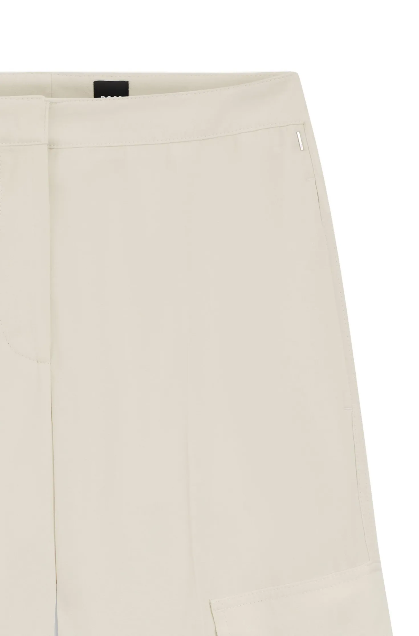 Regular-fit trousers in crepe with cargo pockets