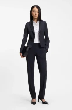 Regular-fit trousers in Italian-made virgin wool