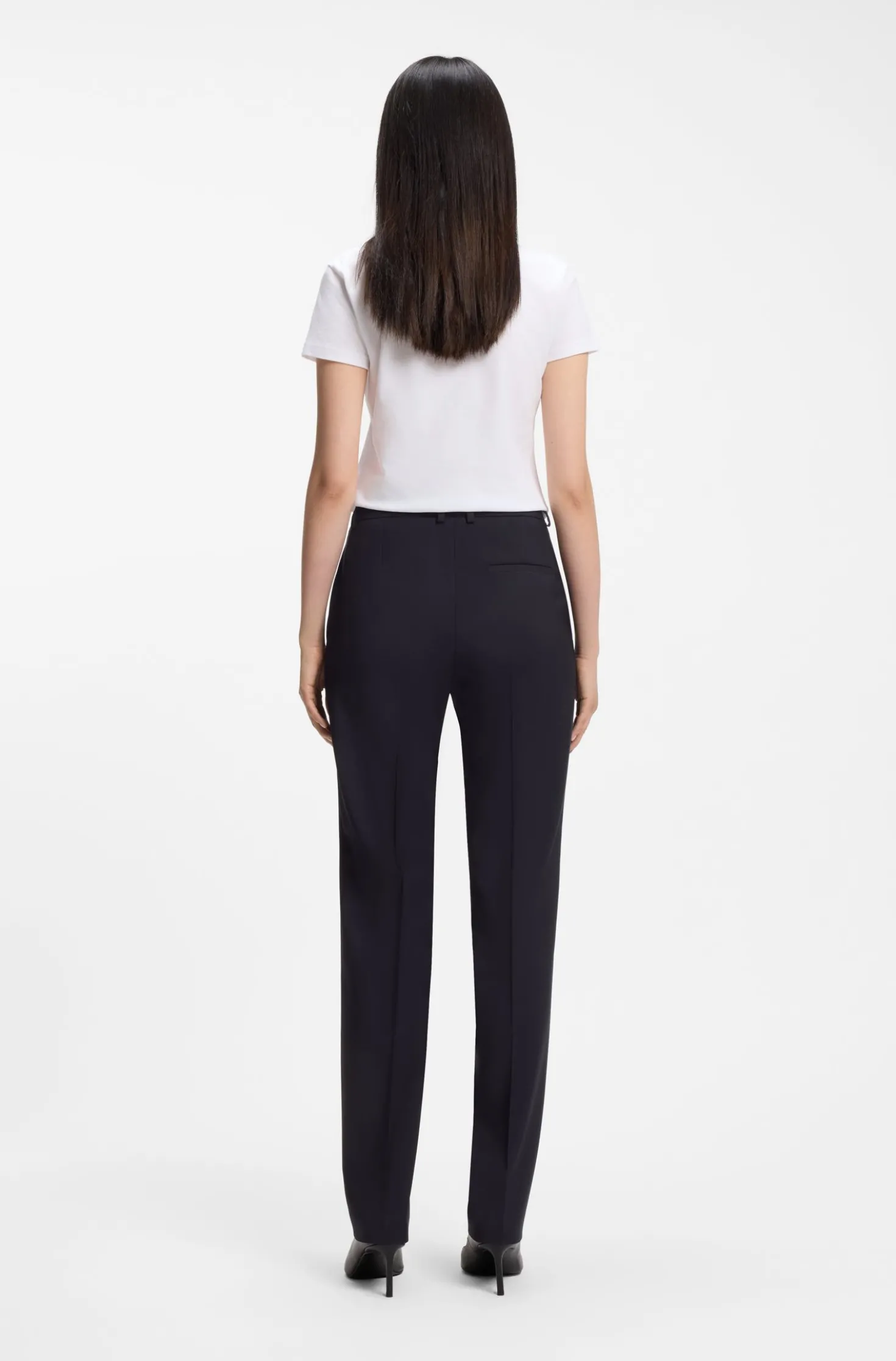 Regular-fit trousers in Italian-made virgin wool