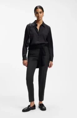 Regular-fit trousers in Italian-made virgin wool