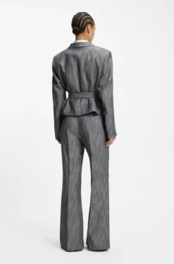 Regular-fit trousers in melange denim