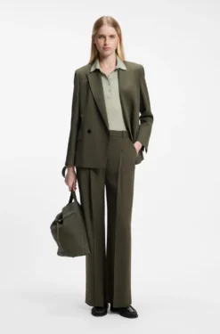 Regular-fit trousers in pinstripe stretch crepe