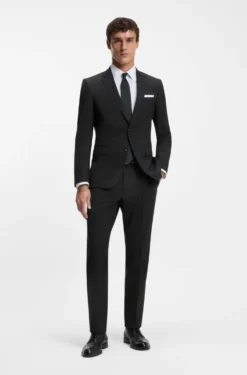 Regular-fit trousers in stretch wool