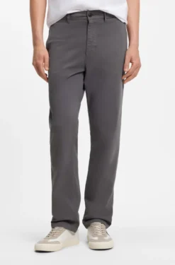 Regular-fit trousers in stretch-cotton satin