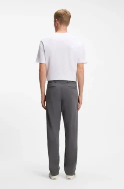 Regular-fit trousers in stretch-cotton satin