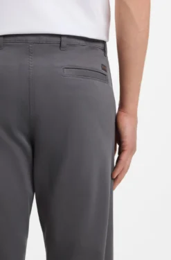Regular-fit trousers in stretch-cotton satin