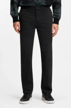 Regular-fit trousers in stretch-cotton satin