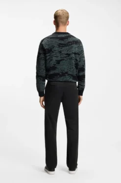 Regular-fit trousers in stretch-cotton satin