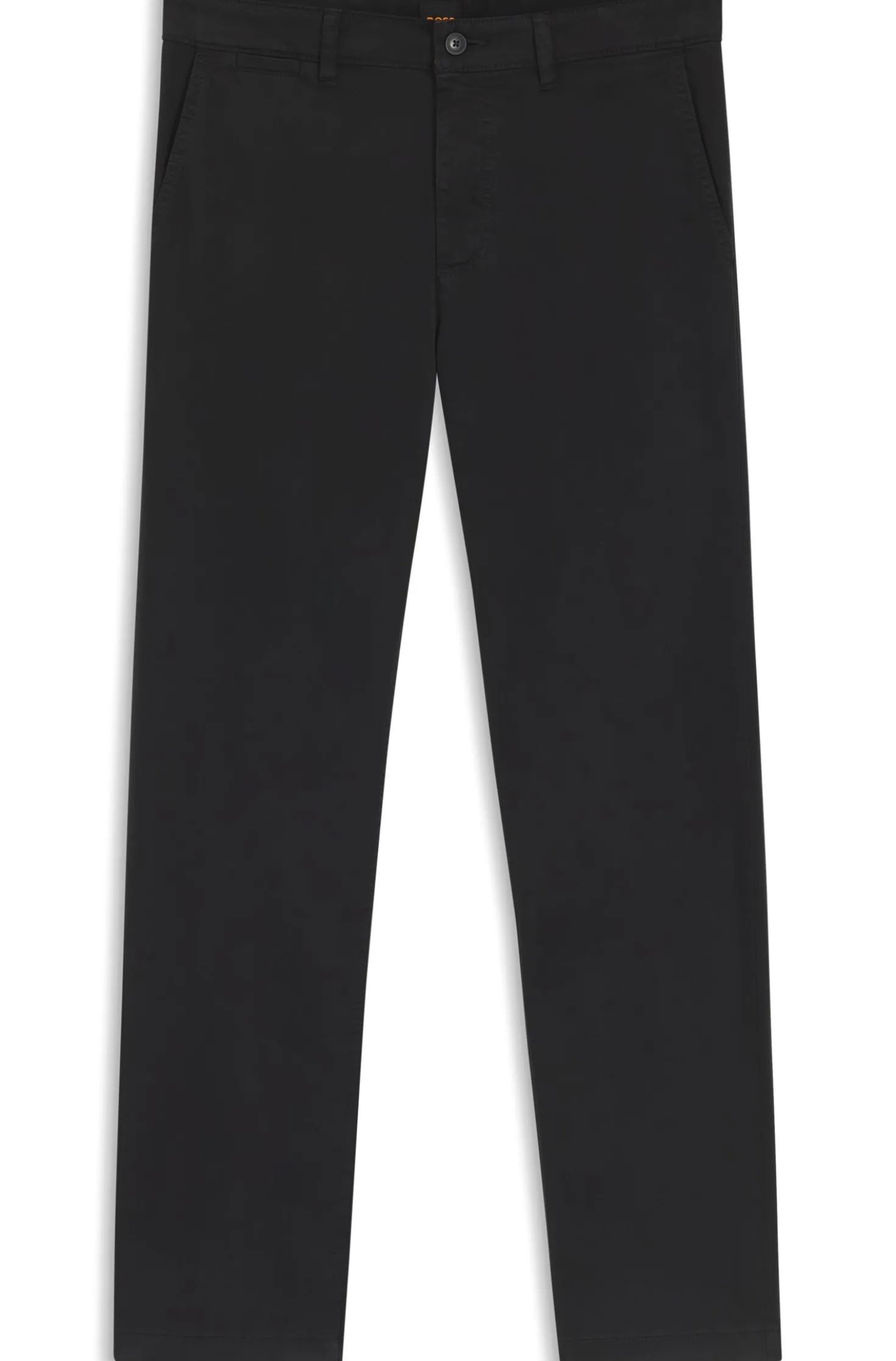 Regular-fit trousers in stretch-cotton satin