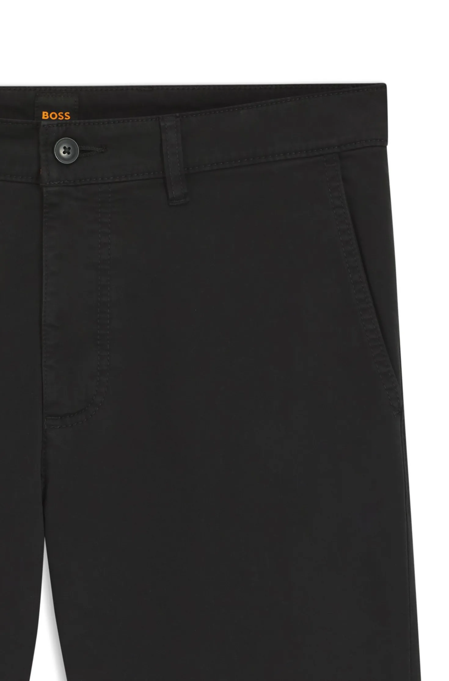 Regular-fit trousers in stretch-cotton satin