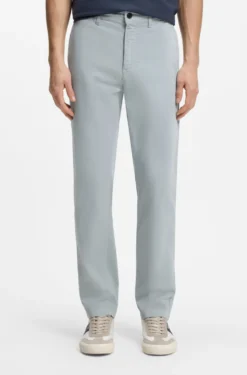 Regular-fit trousers in stretch-cotton satin