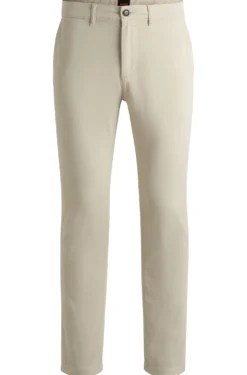 Regular-fit trousers in stretch-cotton satin