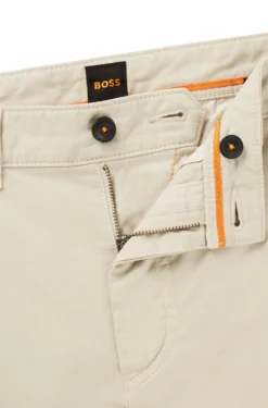 Regular-fit trousers in stretch-cotton satin