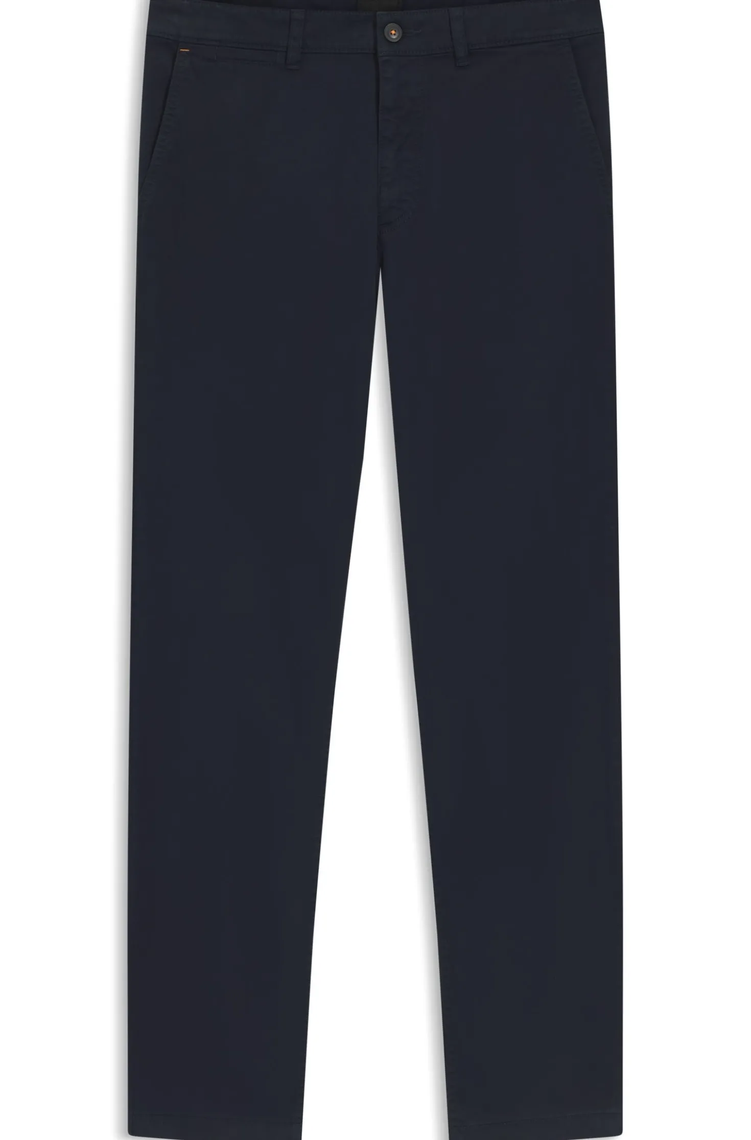Regular-fit trousers in stretch-cotton satin