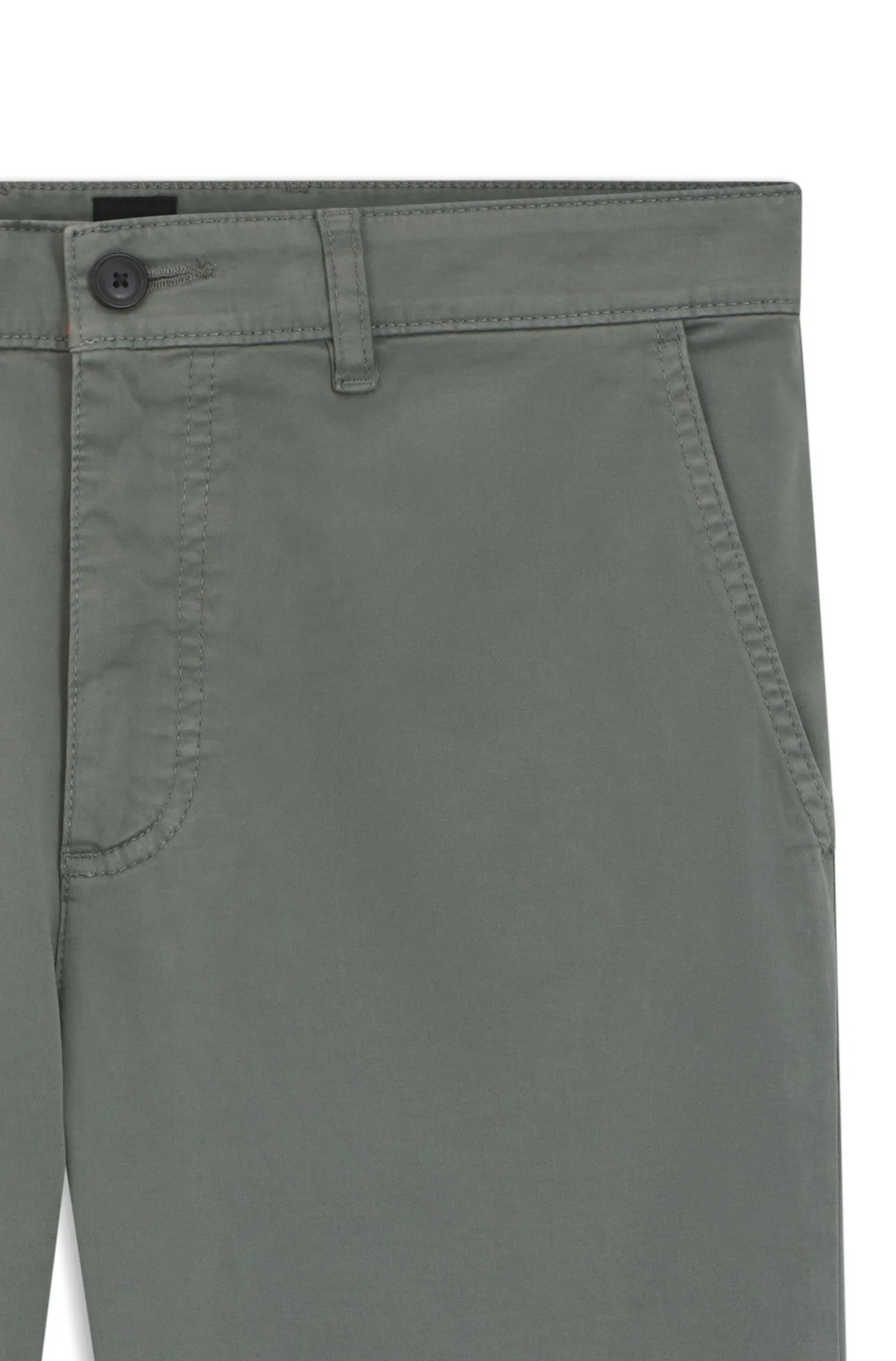 Regular-fit trousers in stretch-cotton satin