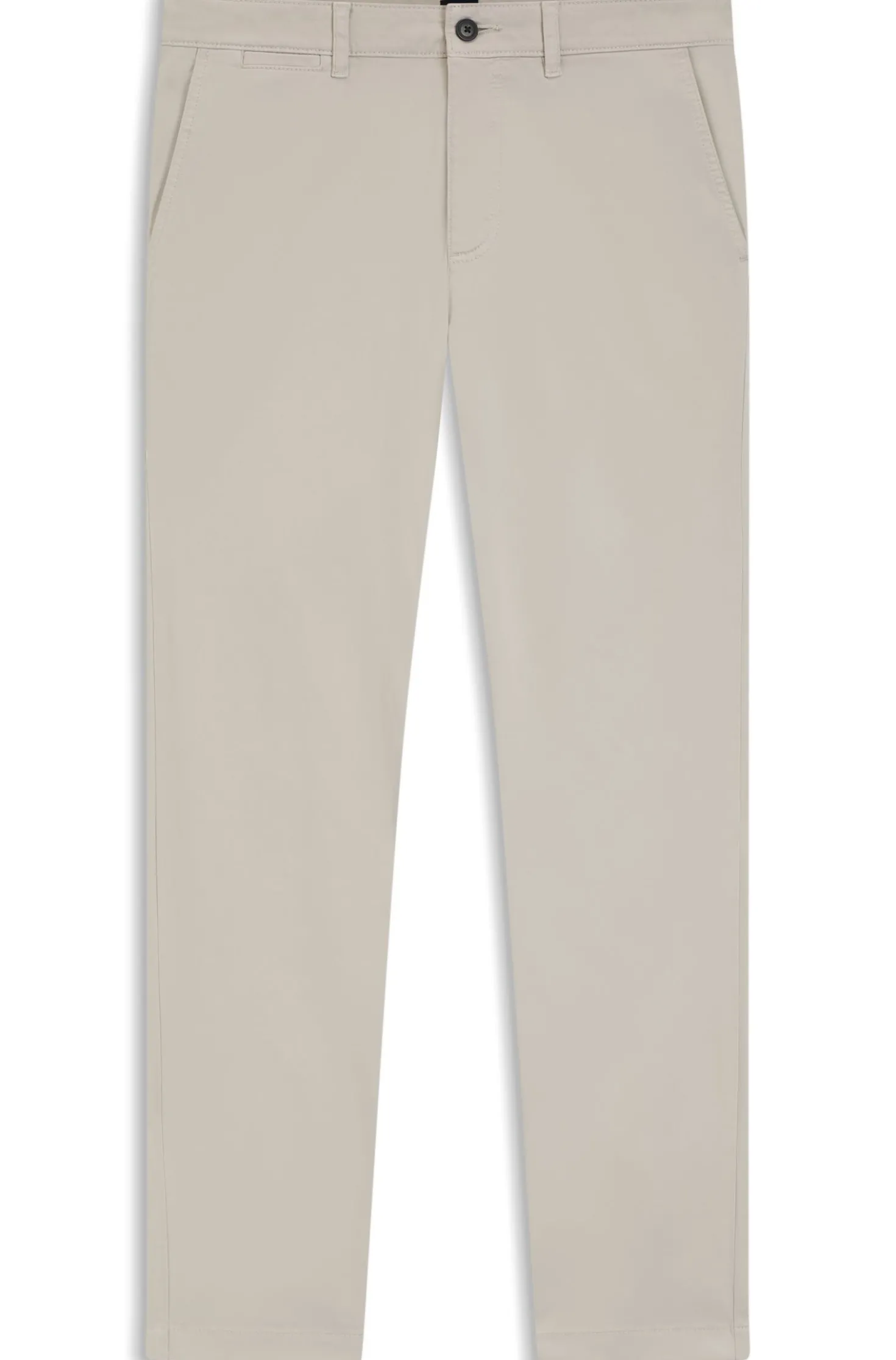 Regular-fit trousers in stretch-cotton satin
