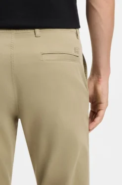 Regular-fit trousers in stretch-cotton satin