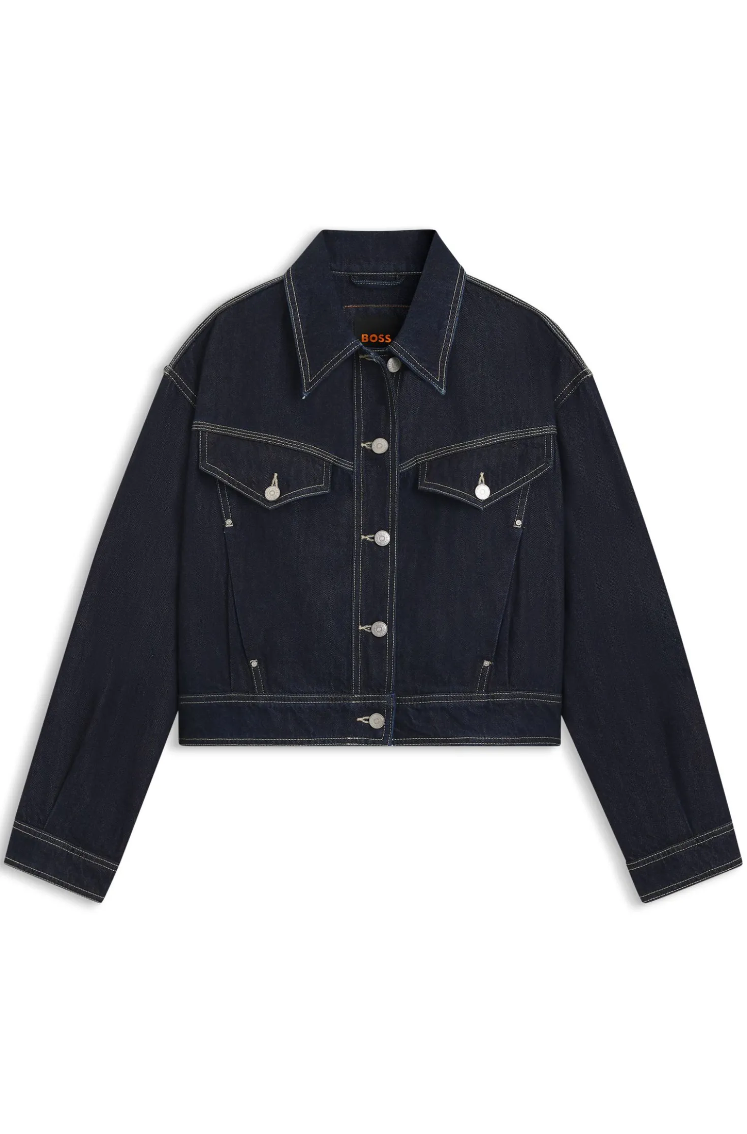 Regular-fit trucker jacket in rinse-washed denim