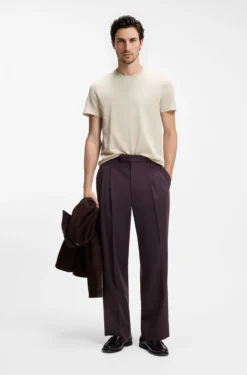 Regular-fit T-shirt in cotton and linen