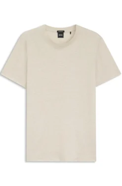 Regular-fit T-shirt in cotton and linen