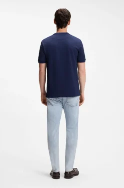Regular-fit T-shirt in cotton-silk jacquard