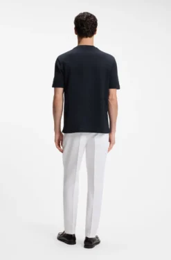 Regular-fit T-shirt in cotton with raised jacquard structure