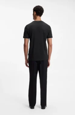 Regular-fit T-shirt in structured cotton with tipping details