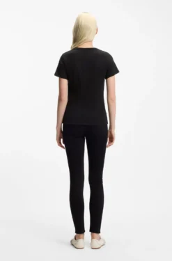 Regular-fit T-shirt with stacked-logo embroidery