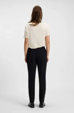 Regular-fit T-shirt with stretch-silk front