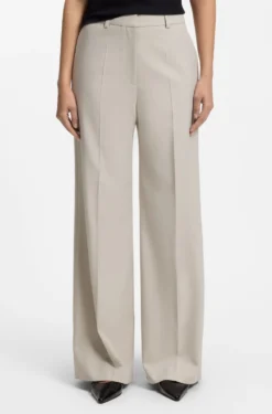 Regular-fit wide-leg trousers in stretch fabric