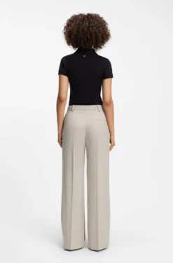 Regular-fit wide-leg trousers in stretch fabric
