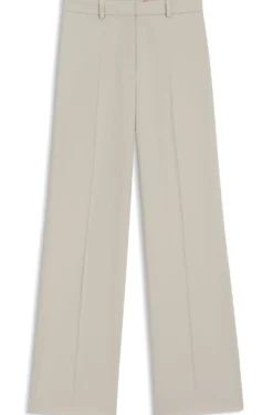 Regular-fit wide-leg trousers in stretch fabric