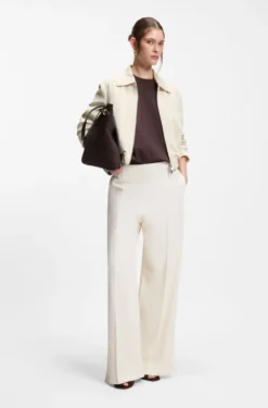 Regular-fit zip-up jacket in crepe fabric