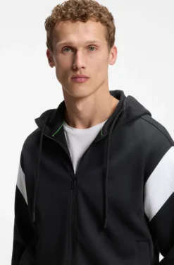 Regular-fit zip-up sweatshirt in spacer piqué