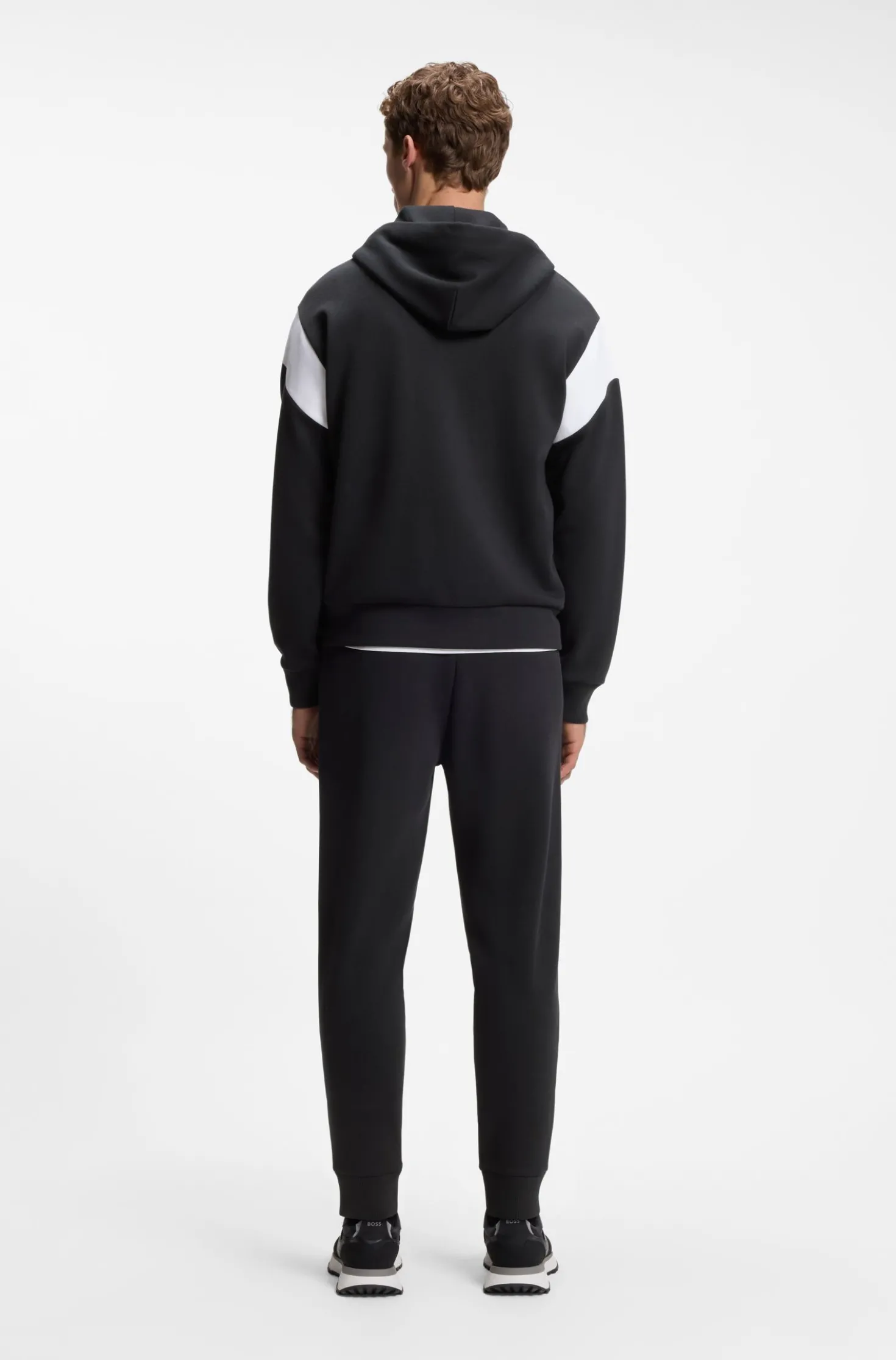 Regular-fit zip-up sweatshirt in spacer piqué