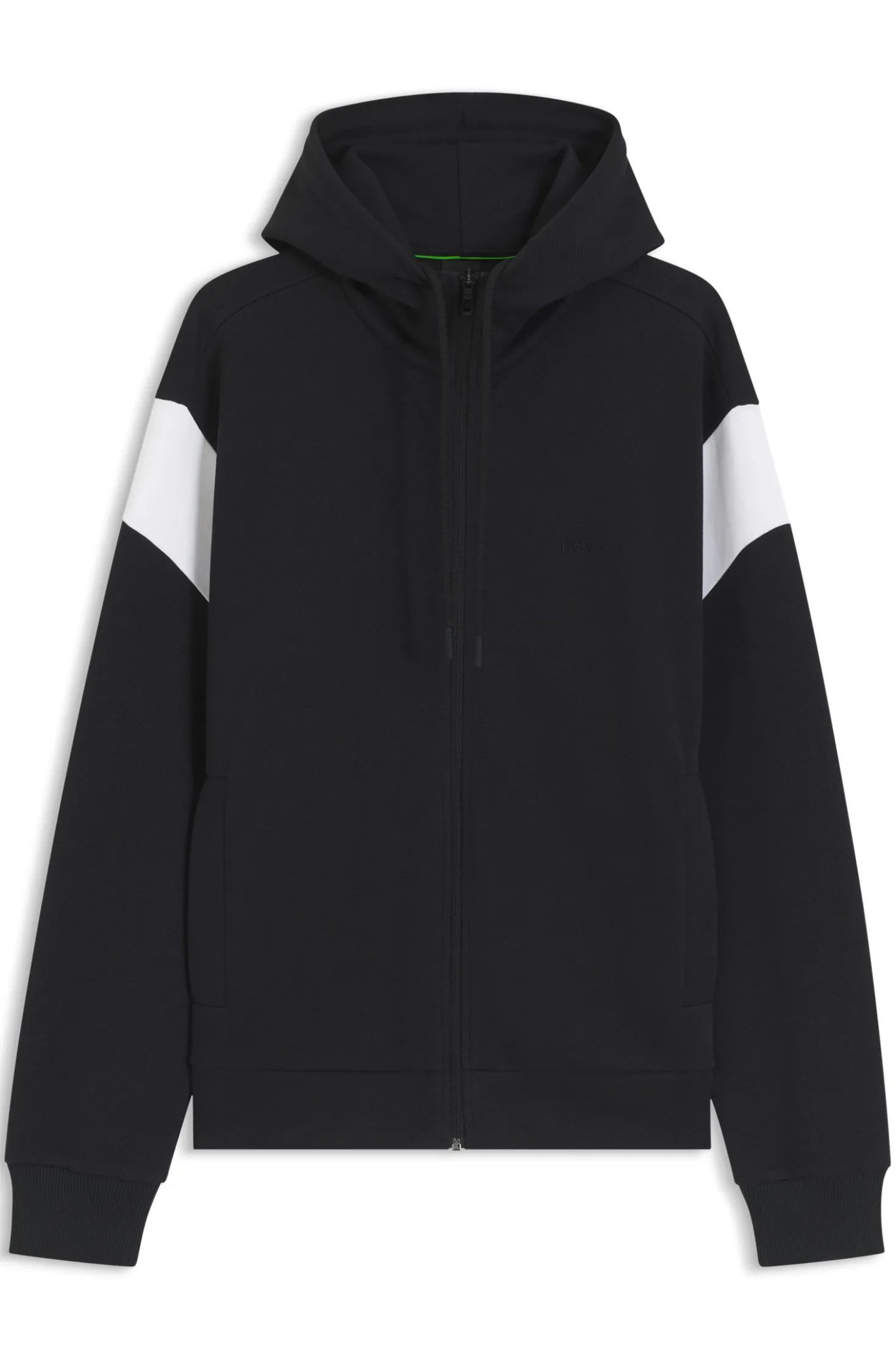 Regular-fit zip-up sweatshirt in spacer piqué