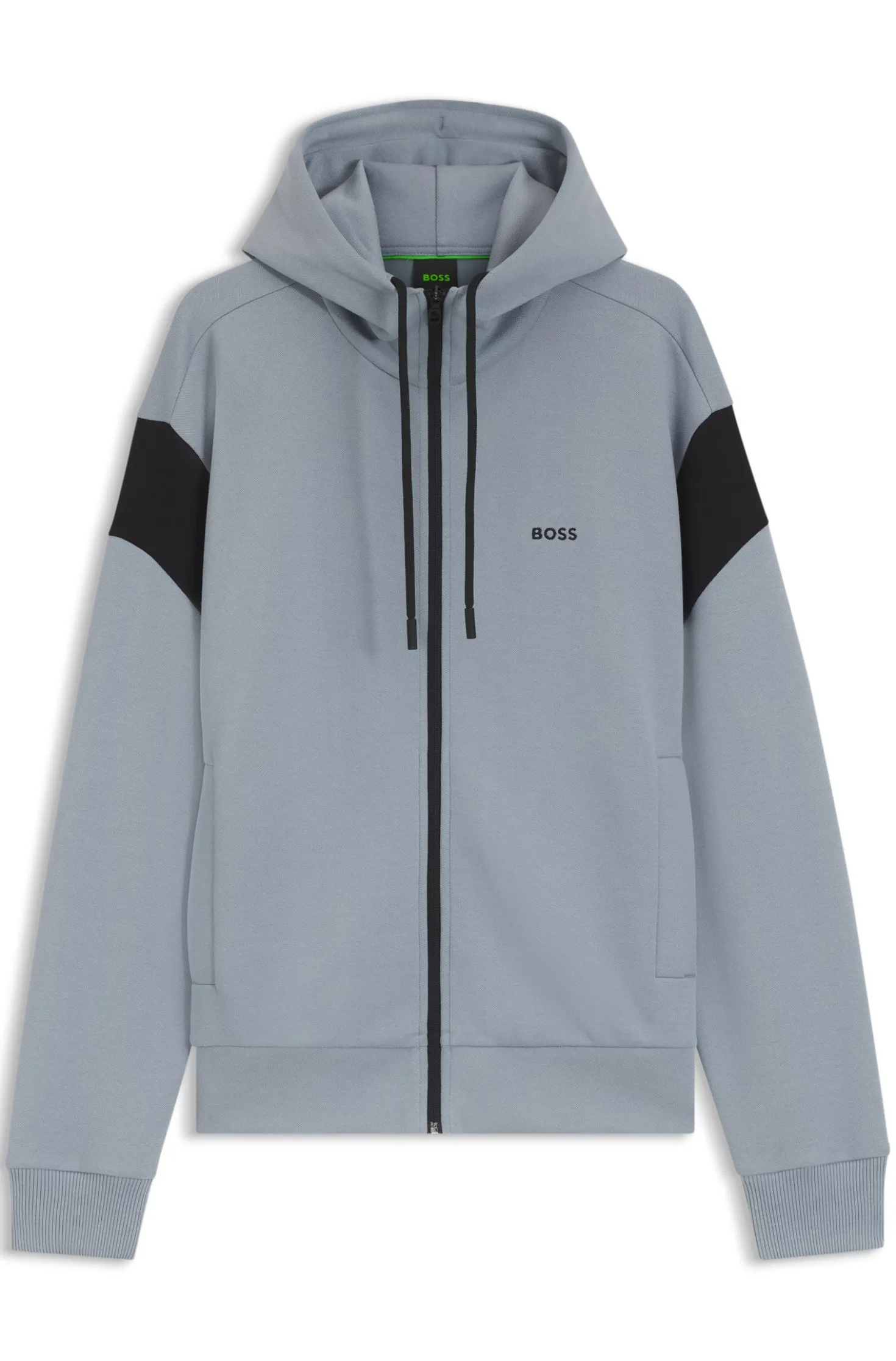 Regular-fit zip-up sweatshirt in spacer piqué