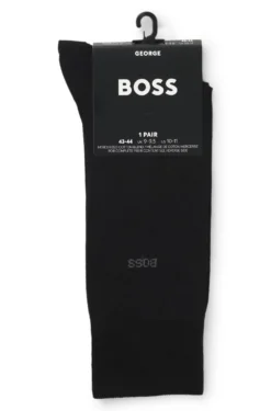 Regular-length logo socks in mercerised Egyptian cotton