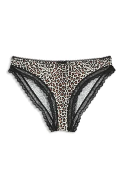 Regular-rise briefs in stretch microfibre with lace trim