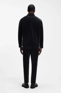 Relaxed-fit blazer in micro-pattern stretch cotton