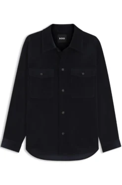 Relaxed-fit blazer in micro-pattern stretch cotton