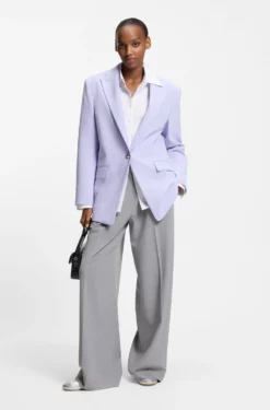 Relaxed-fit blazer in stretch fabric